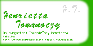 henrietta tomanoczy business card